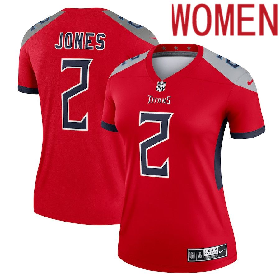 Women Tennessee Titans 2 Julio Jones Nike Red Inverted Legend NFL Jersey